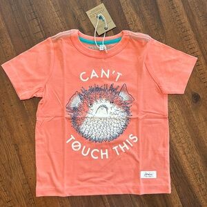 New Baby Boy Joules Coral Blowfish Short Sleeve Tshirt Can’t Touch This